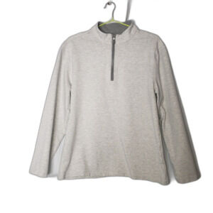 MIZZEN & MAIN Pro Flex Gray Long Sleeve Quarter Zip Shirt Mens Size Medium